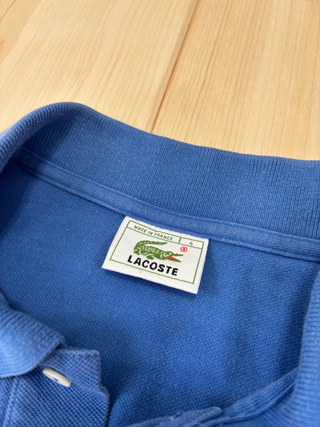 Polo Lacoste Vintage Blu con Taschino Logo Ricamato