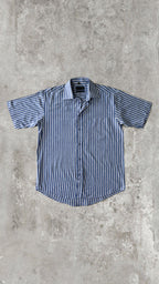 Burcordi Blue Striped Short Sleeve Shirt