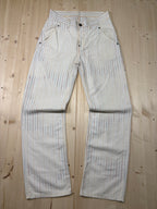 Pantalone Replay Vintage Donna Gessato Bianco Utility