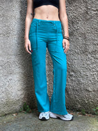 Pantalone Dickies Donna Verde Petrolio Cargo a Zampa
