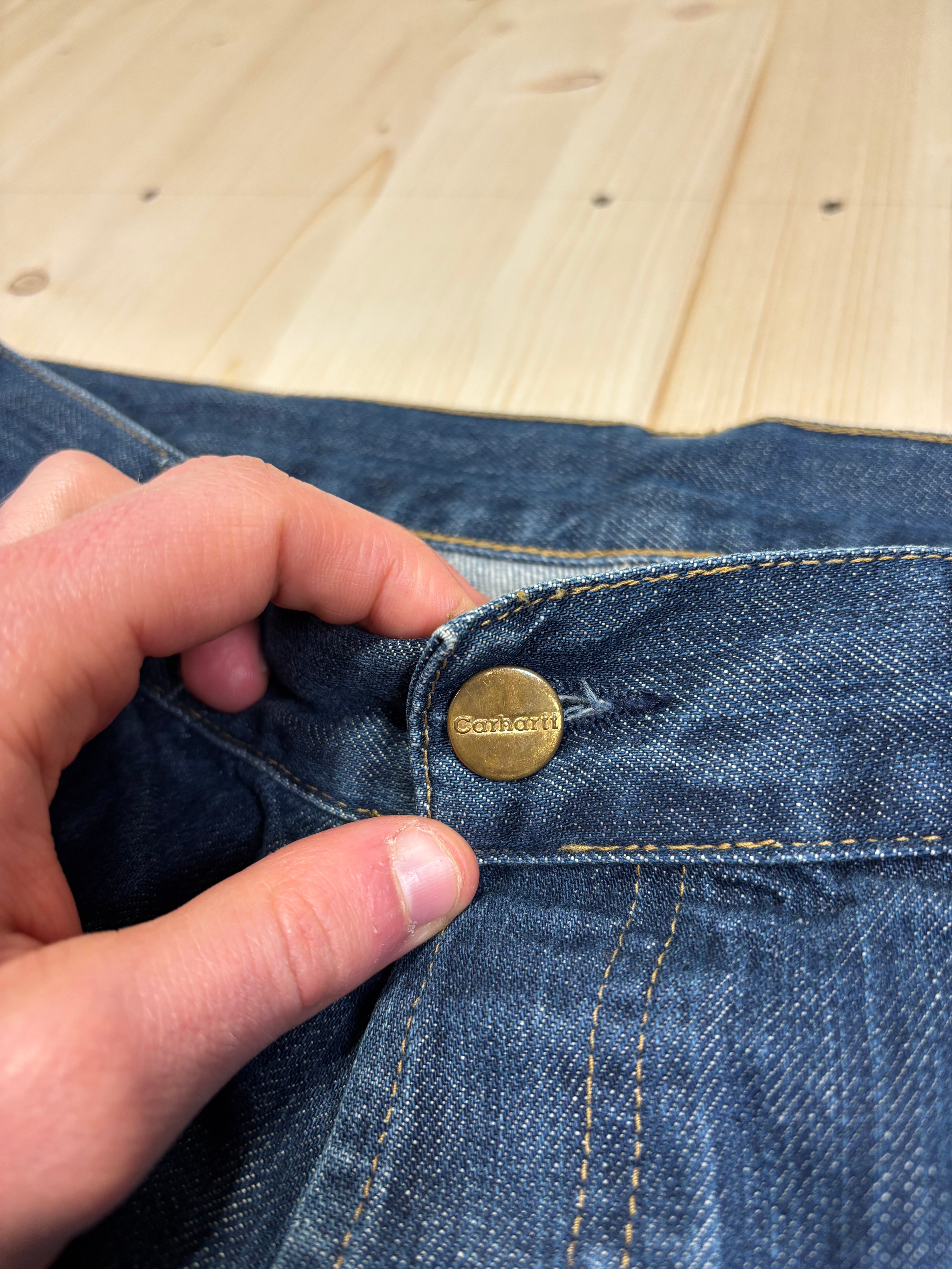 Vintage Carhartt Denim Work Shorts Dark Wash