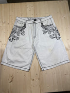 Bermuda Vintage Victorious Urban Couture bianco ricamato