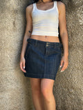 Mini Gonna Gap Vintage in Denim Scuro a Vita Bassa