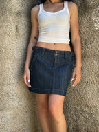 Mini Gonna Gap Vintage in Denim Scuro a Vita Bassa