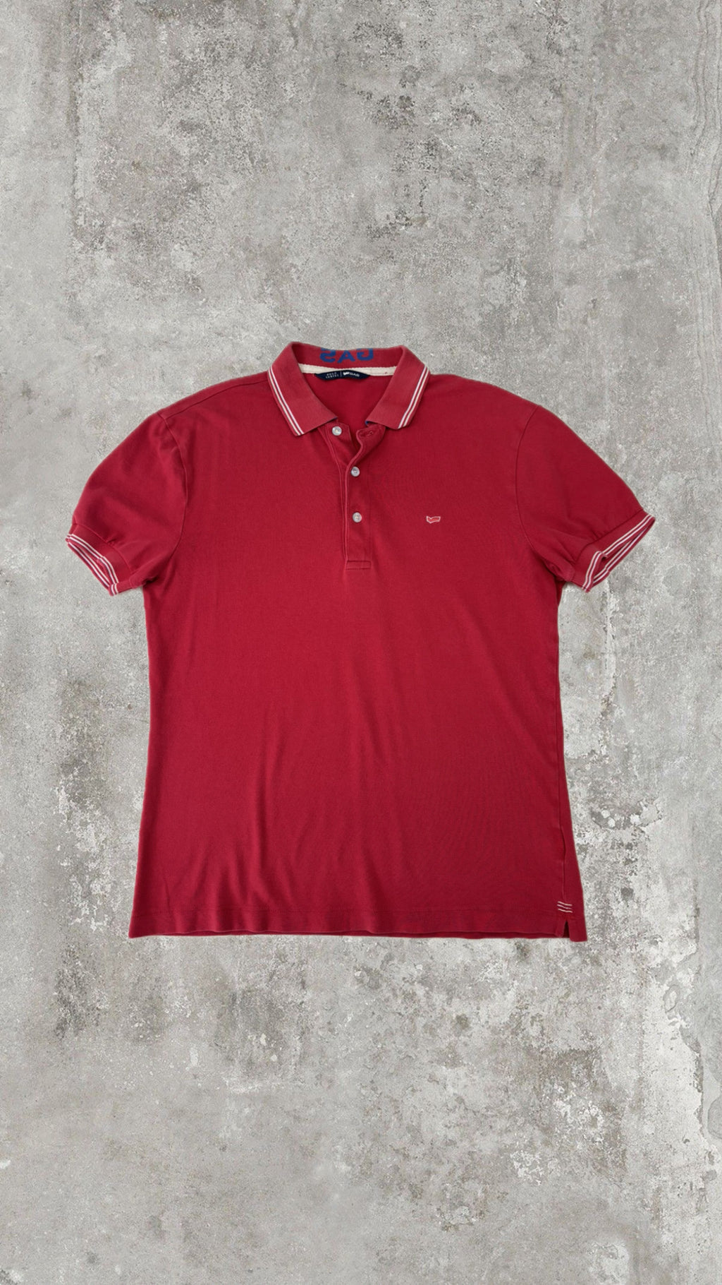 Polo GAS Uomo Rossa con Colletto a Righe – Regular Fit