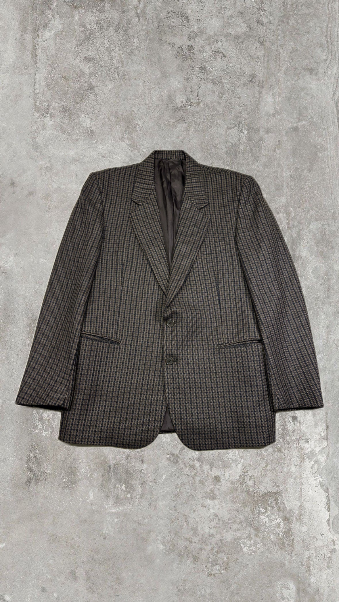 Vintage Borghi Milano Blazer in Pura Vergine Lana – Marrone Pied-de-Poule, Fit Oversize Sartoriale