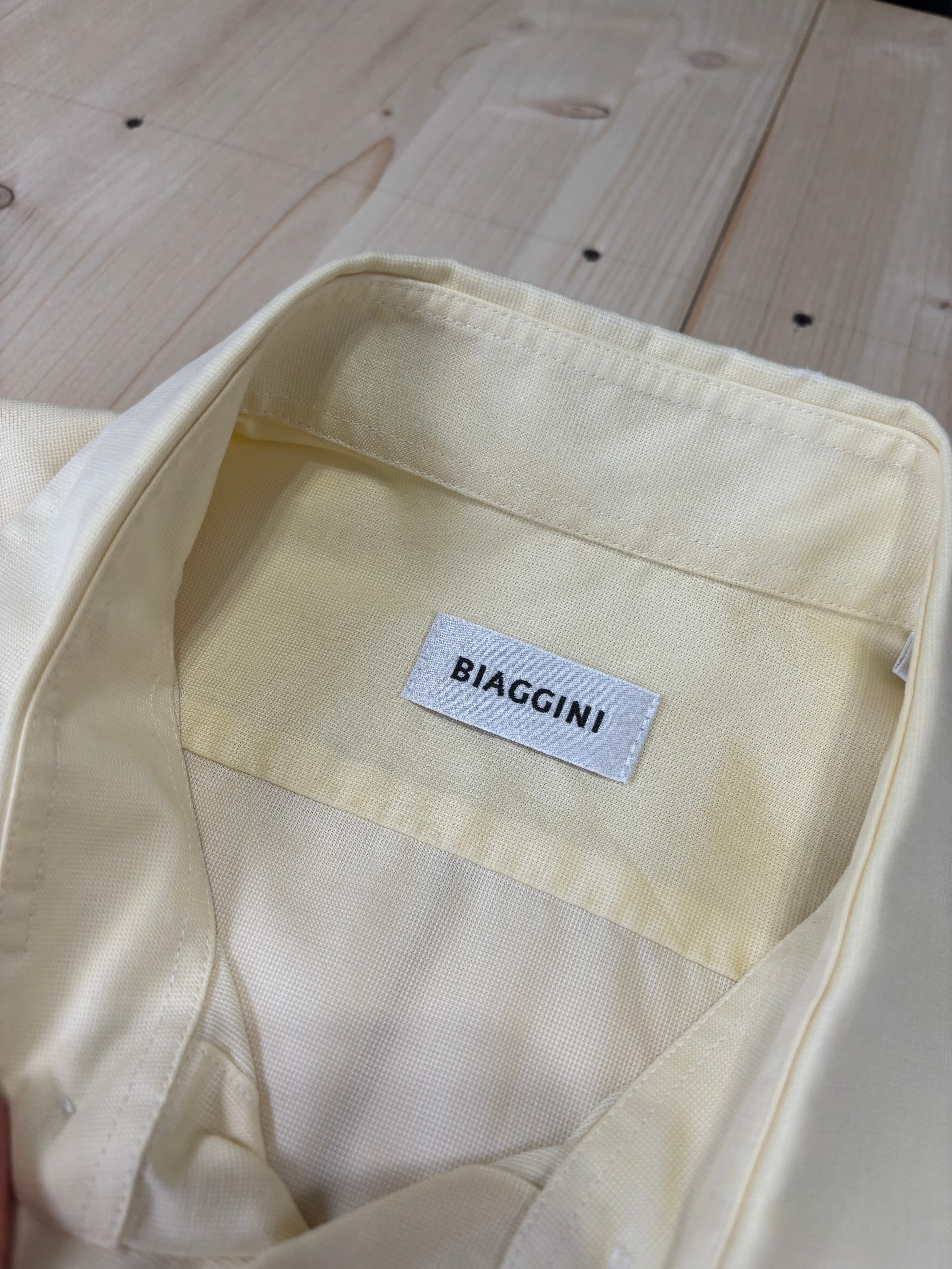 Camicia Unisex Biaggini Gialla a Manica Corta Vintage