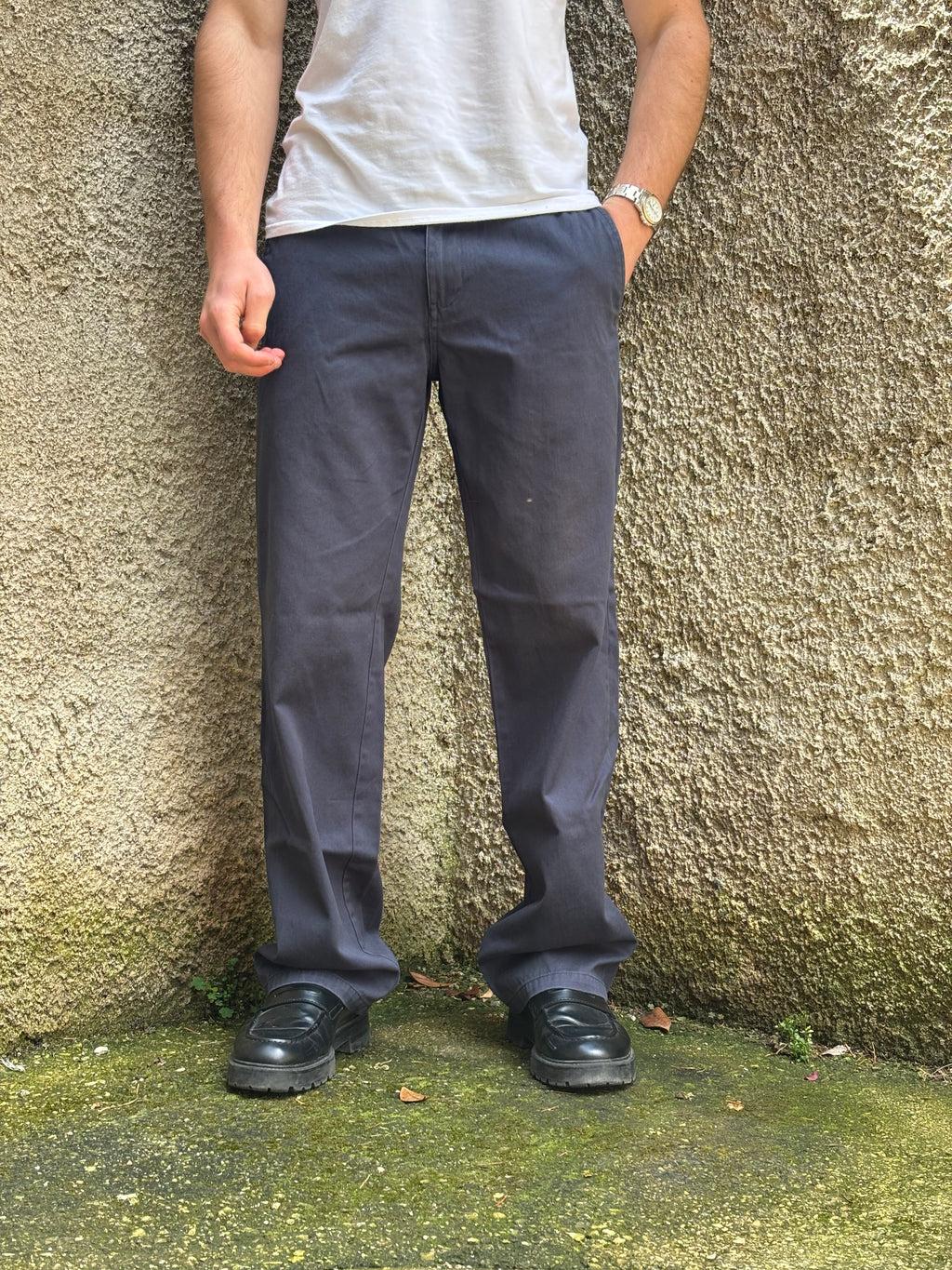 Dickies Navy Wide Leg Work Pants – Pantalone Uomo Vintage