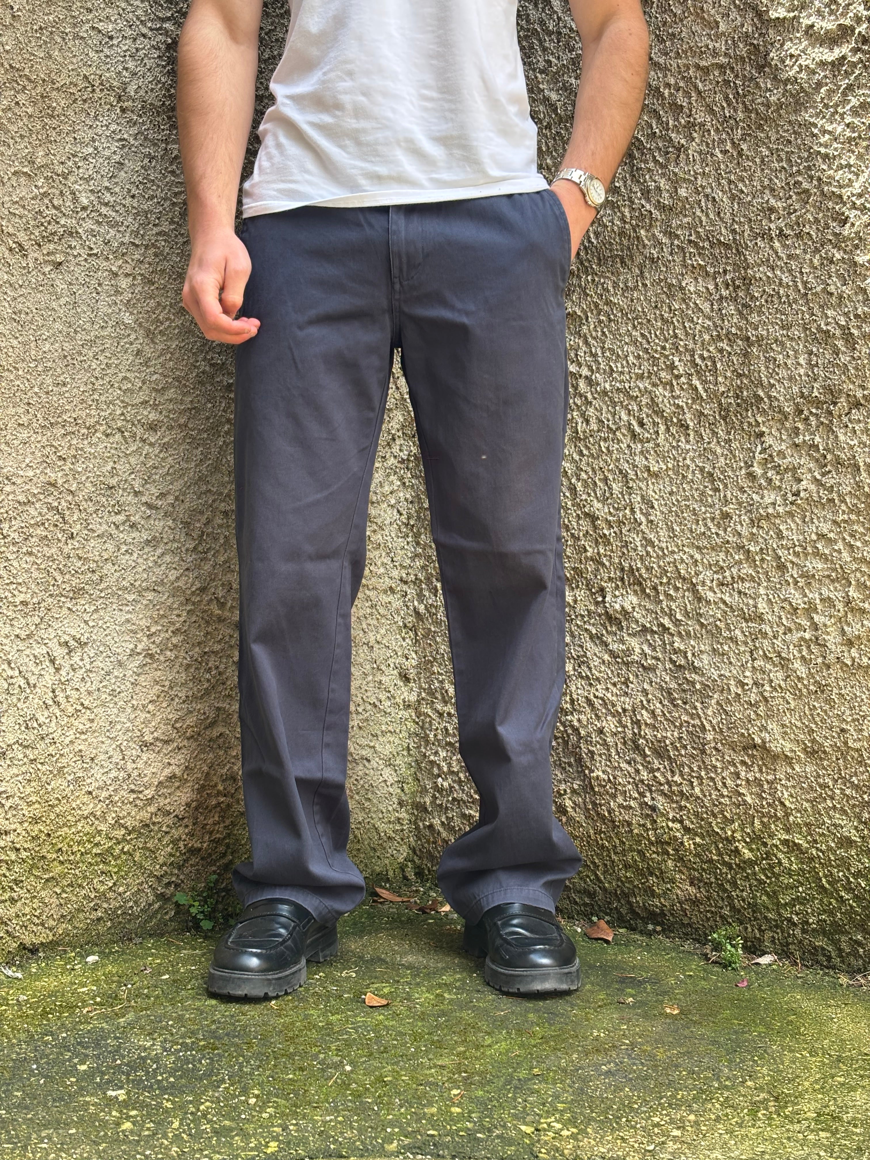 Dickies Navy Wide Leg Work Pants – Pantalone Uomo Vintage