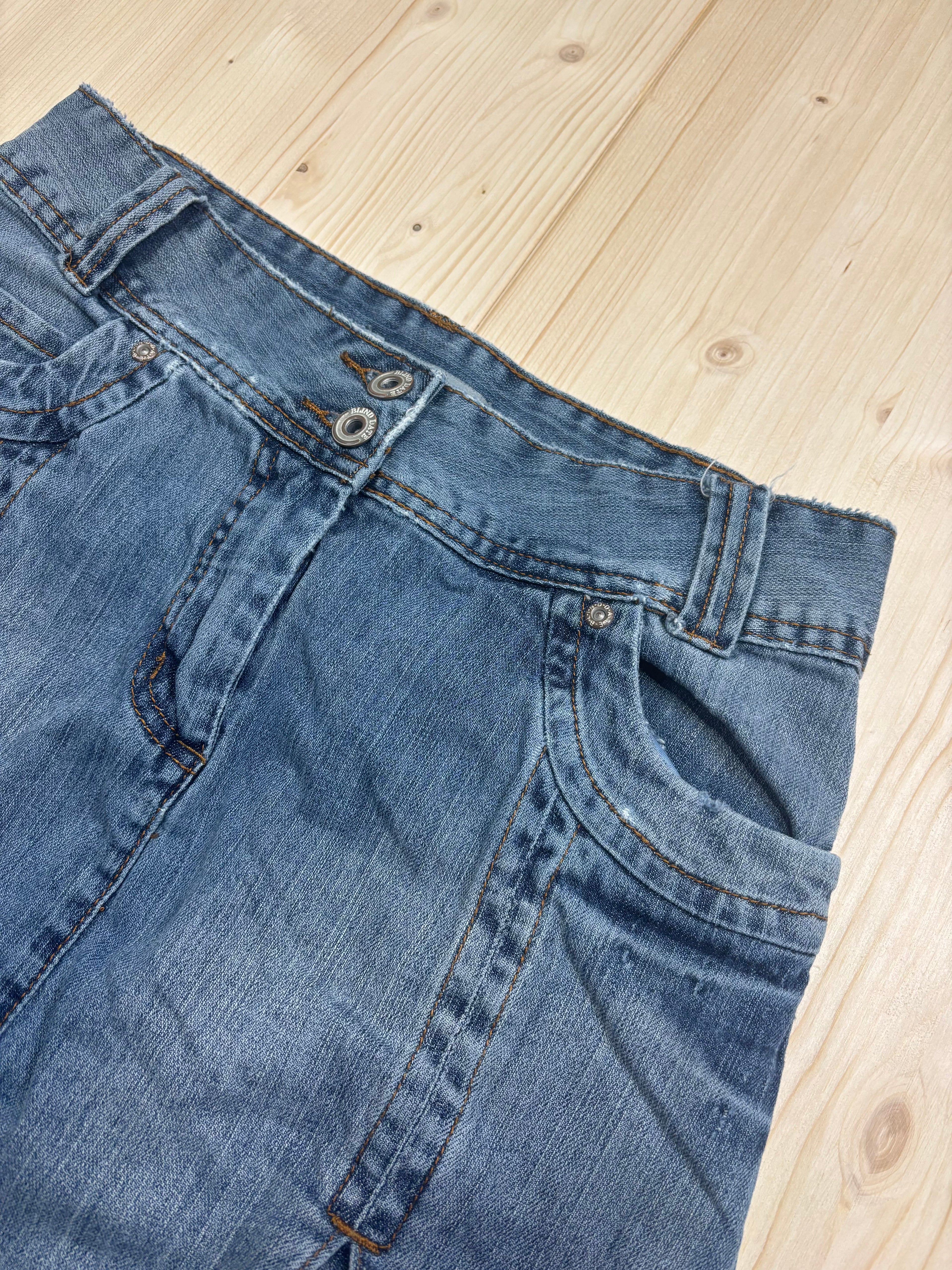 Gonna Vintage in Denim con Piega Laterale Y2K