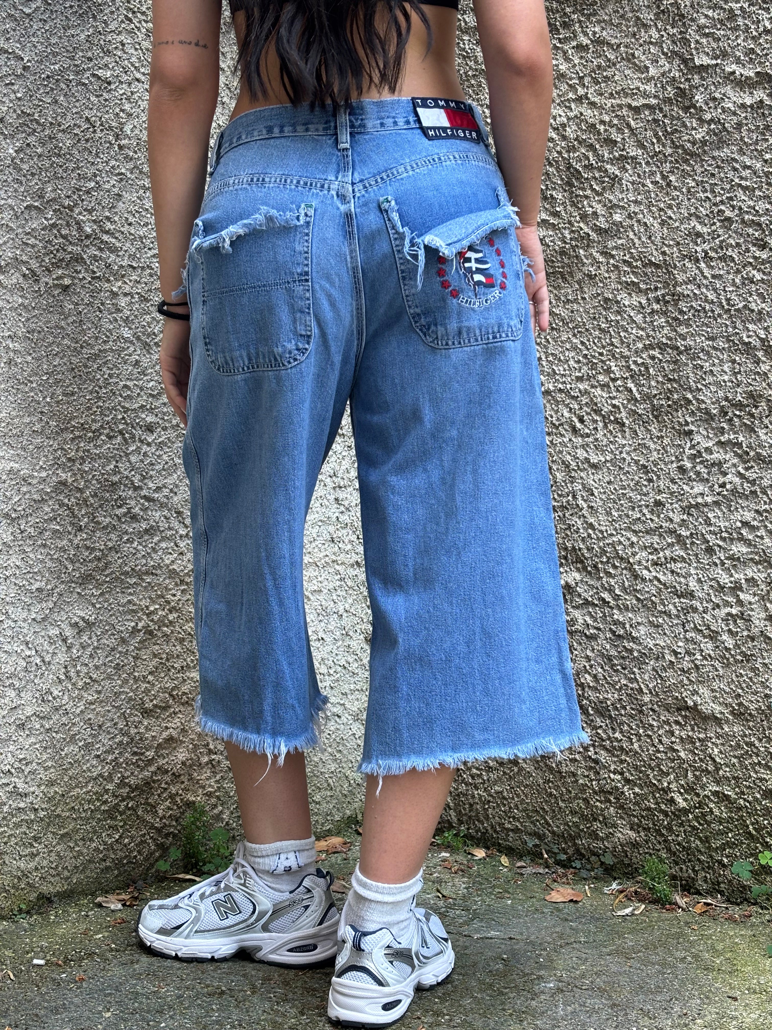 Jeans Bermuda Denim Tommy Hilfiger Vintage Baggy Donna