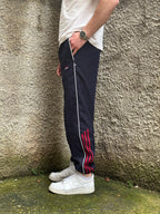 Adidas Vintage Track Pants Blu Navy Rosso Loose Fit
