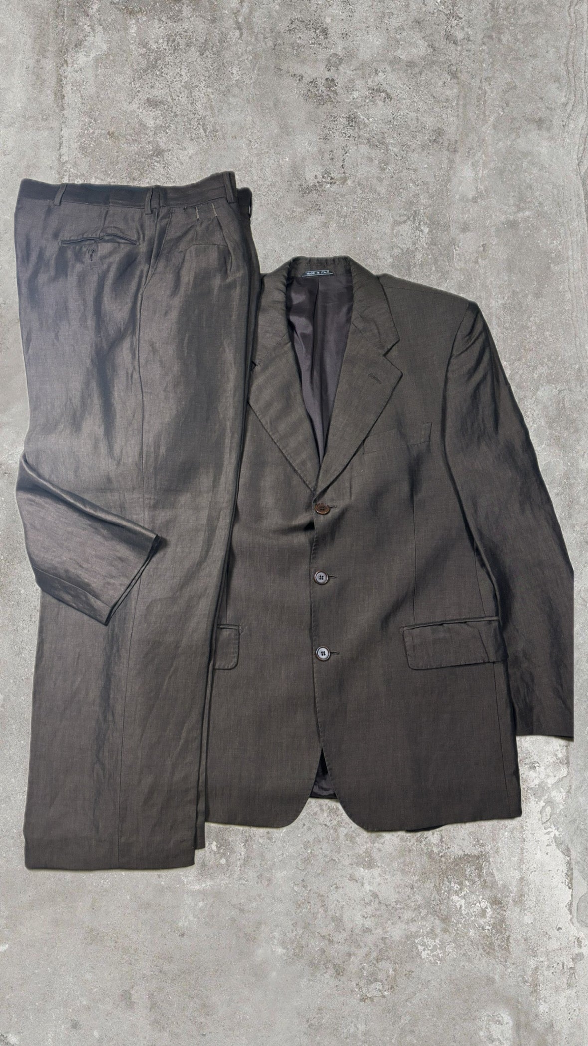 Brown Lightweight Suit Set Blazer Trousers Made in Italy