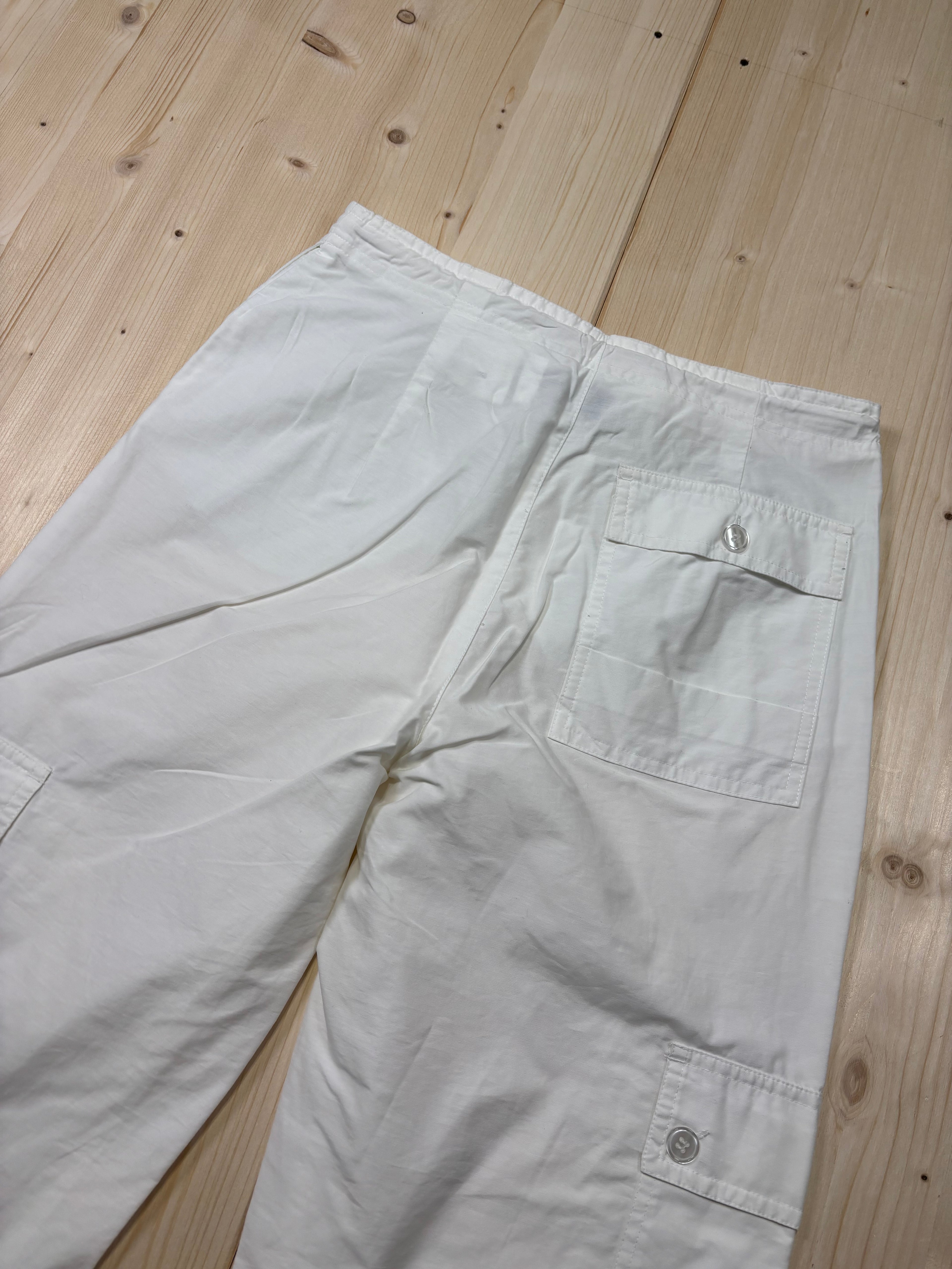 Pantalone Cargo Donna Bianco Vintage