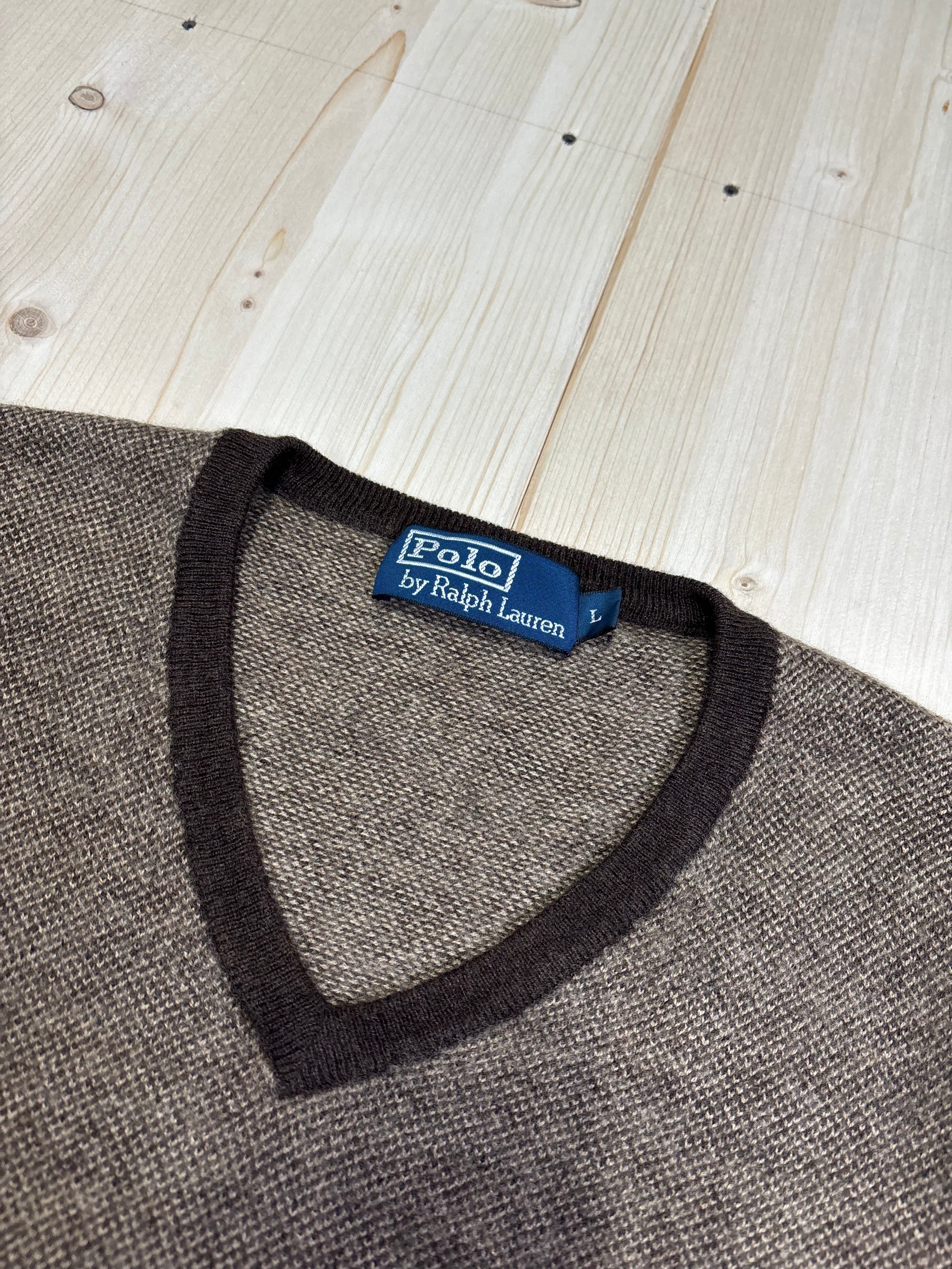 Polo Ralph Lauren V-Neck Knit Sweater - Brown