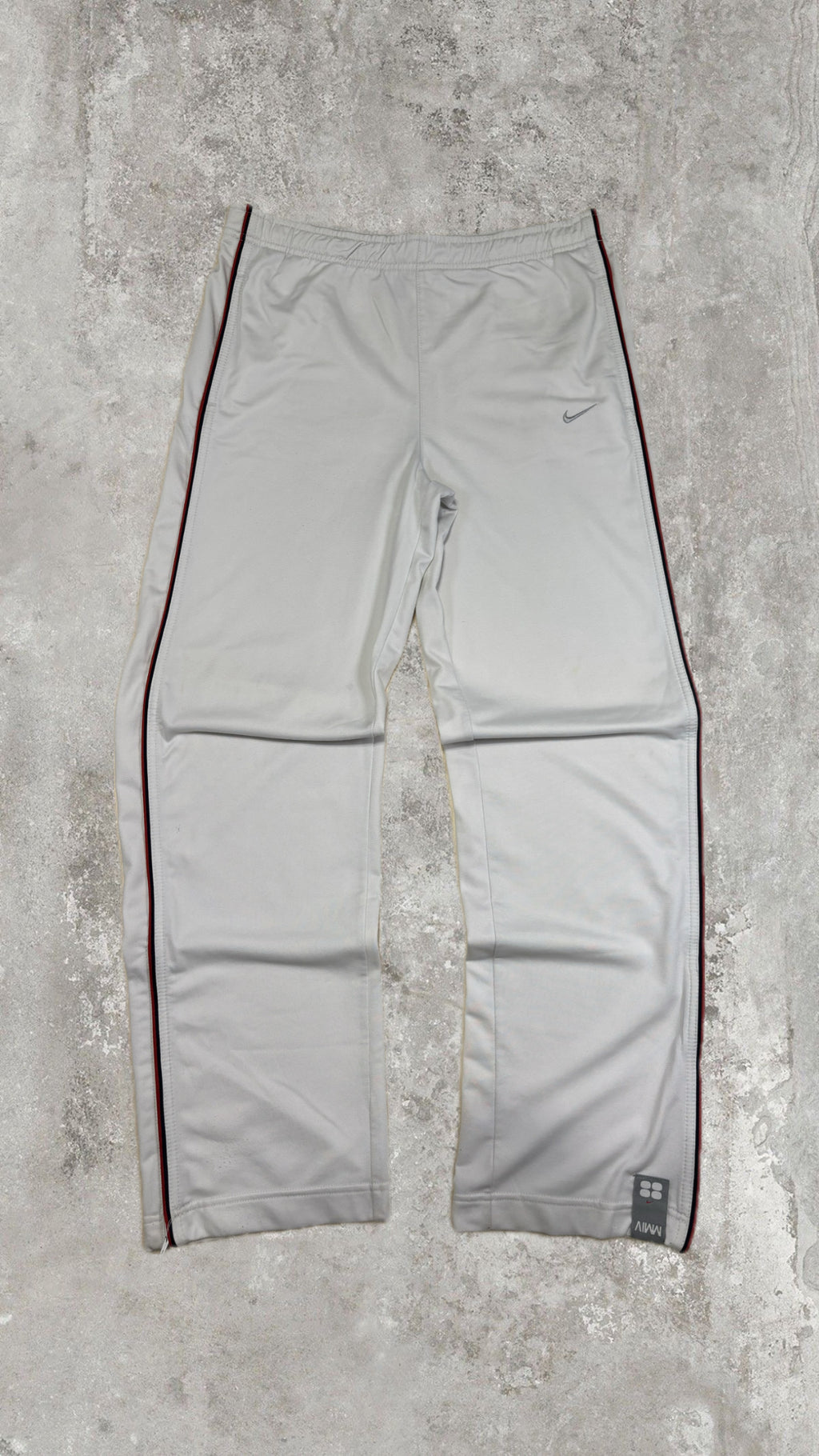 Nike Vintage White Track Pants with Red Side Piping