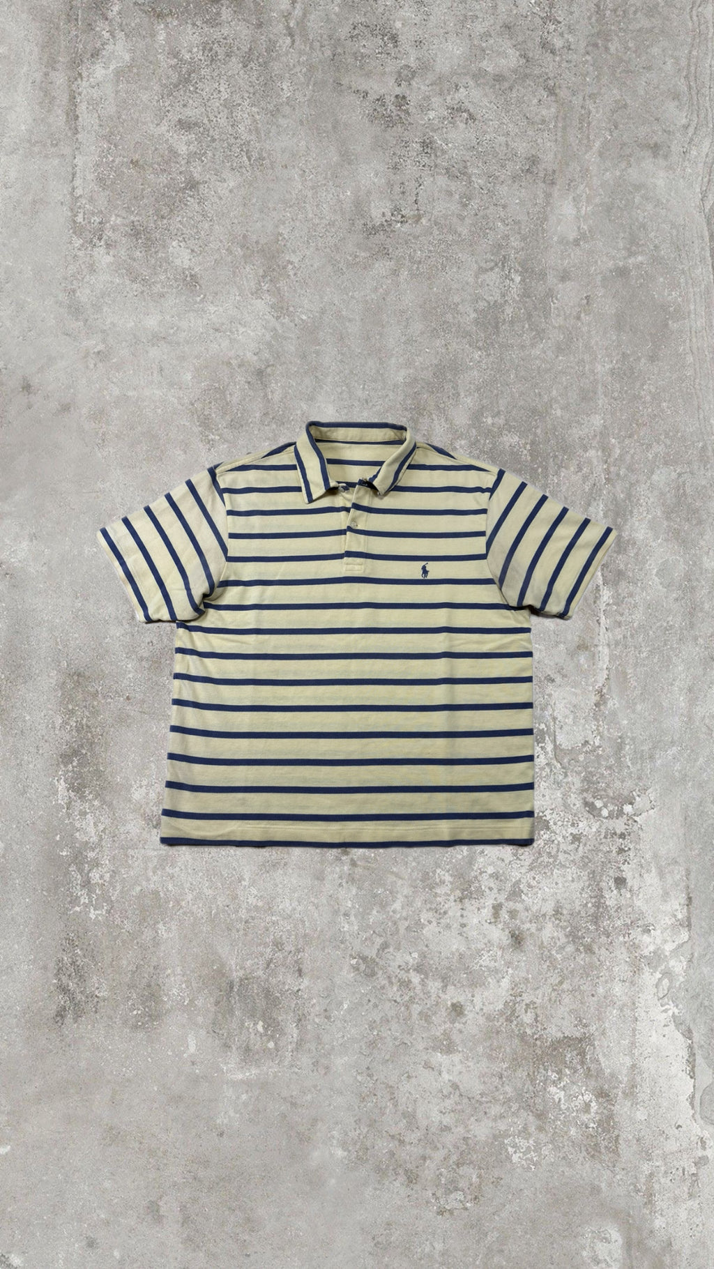 Polo Ralph Lauren Uomo Gialla a Righe Blu con Logo Ricamato
