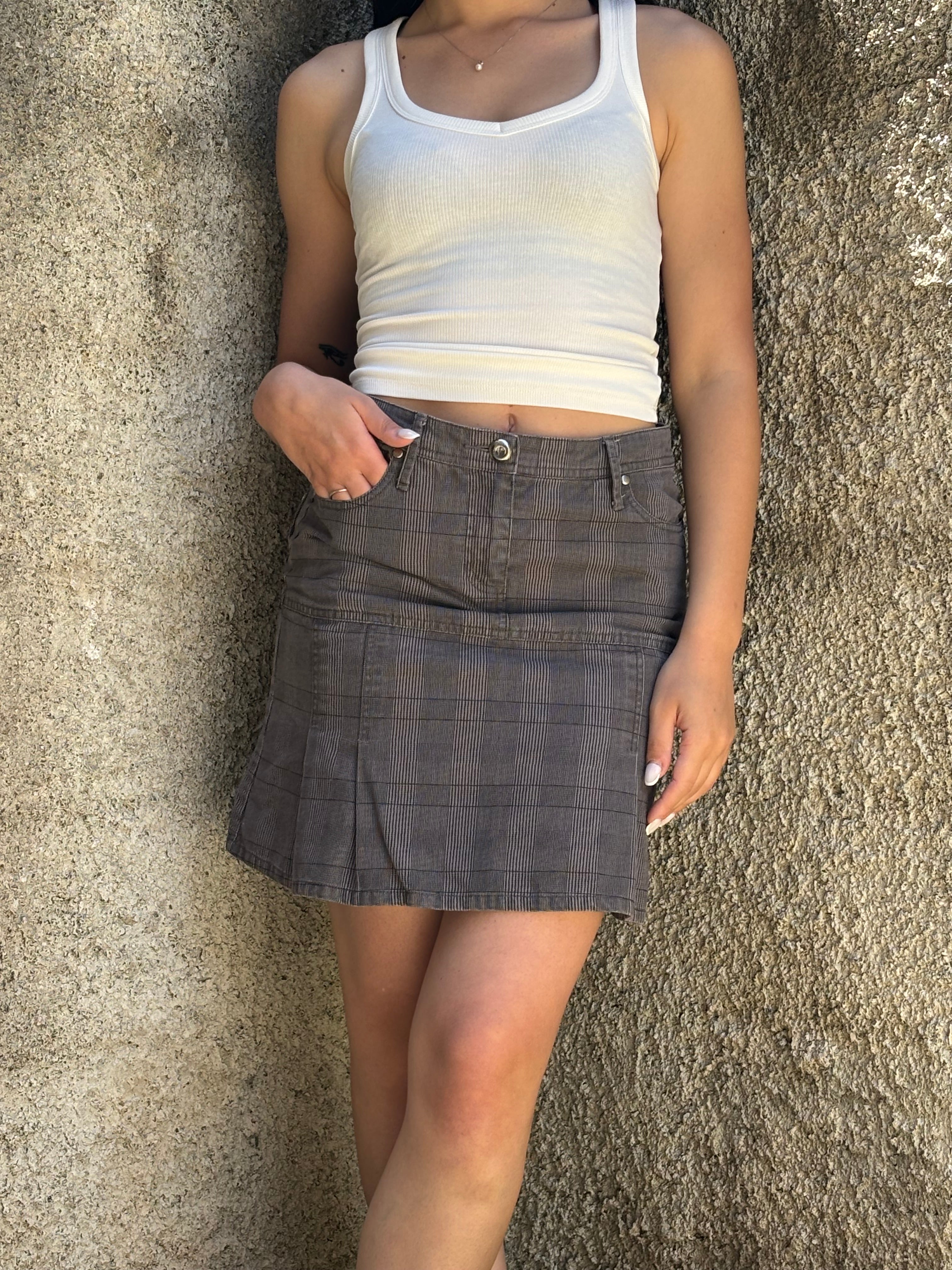 Minigonna Officina della Moda a Quadri Donna