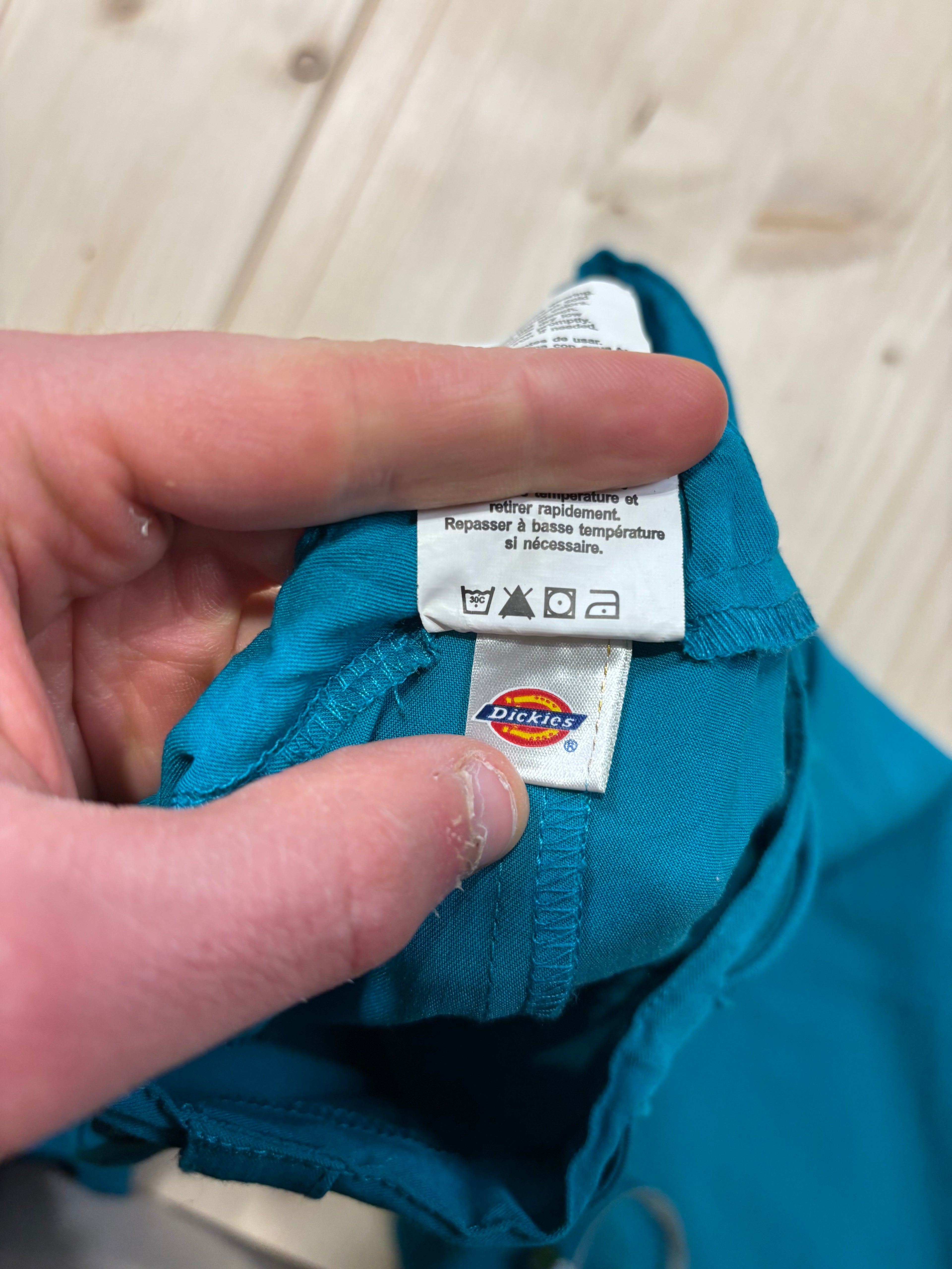 Pantalone Dickies Donna Verde Petrolio Cargo a Zampa