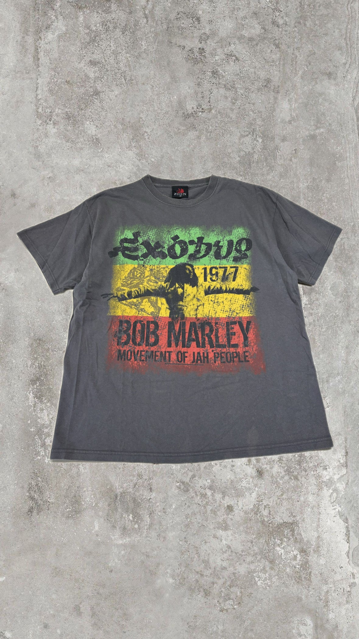 Bob Marley Exodus 1977 Graphic T-Shirt Charcoal Reggae Band Tee