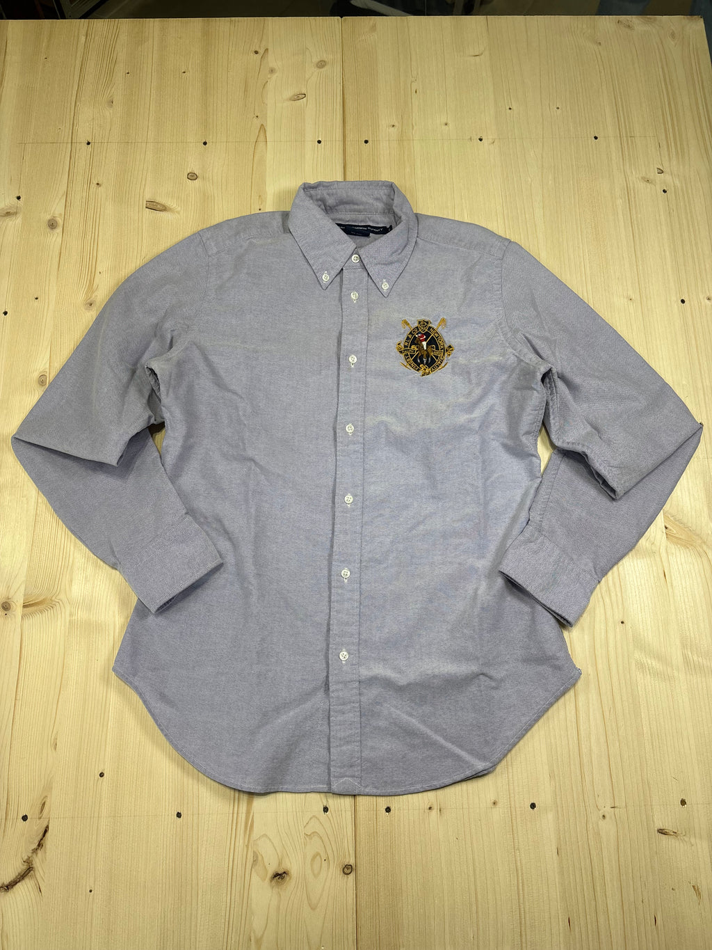 Camicia Donna Ralph Lauren Sport Vintage Lilla con Stemma Ricamato