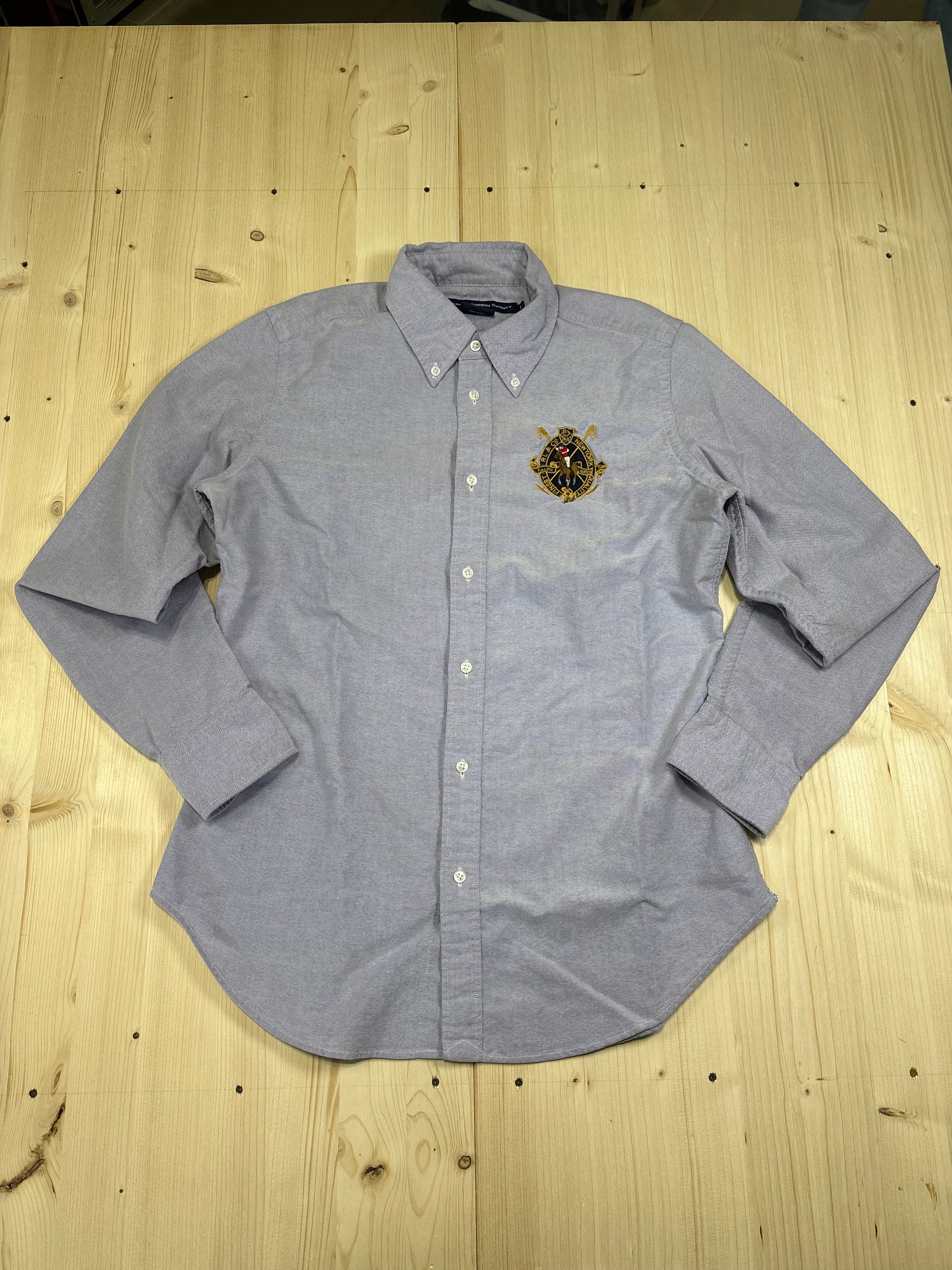 Camicia Donna Ralph Lauren Sport Vintage Lilla con Stemma Ricamato