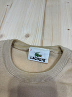 Vintage Lacoste Beige Long Sleeve Top Crewneck - Cropped Fit