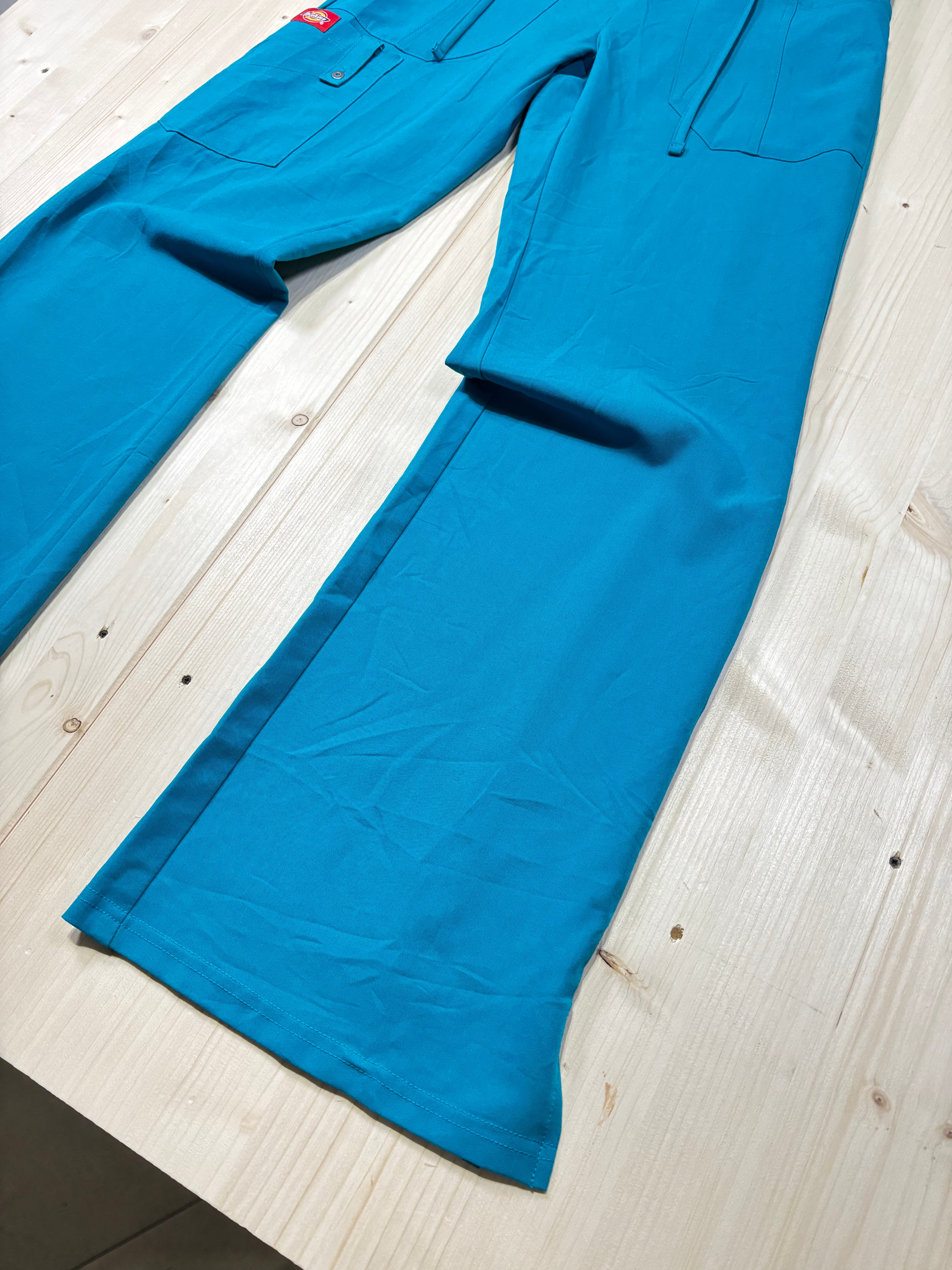 Pantalone Dickies Donna Verde Petrolio Cargo a Zampa