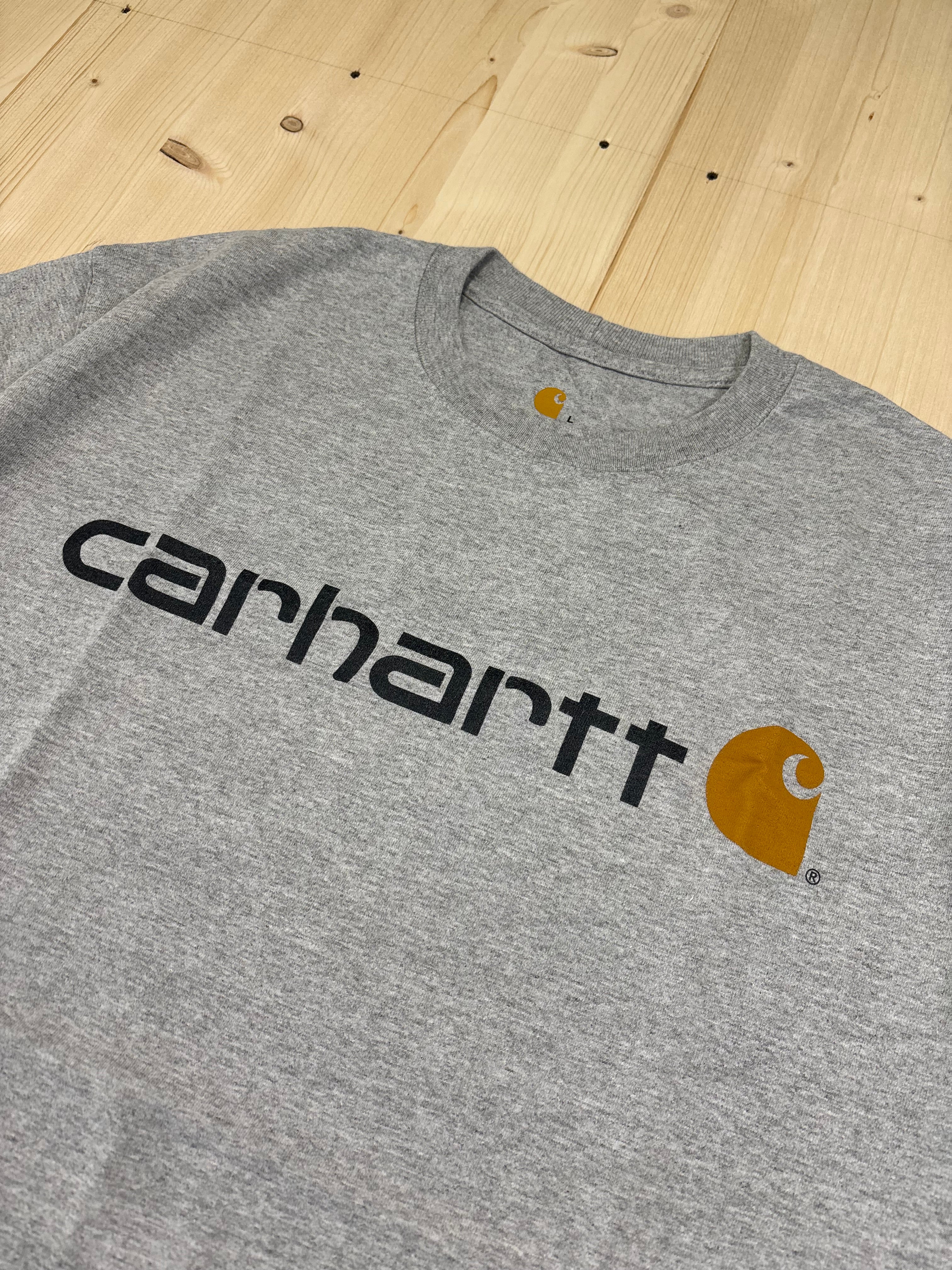 Carhartt Logo Print T-Shirt Grey