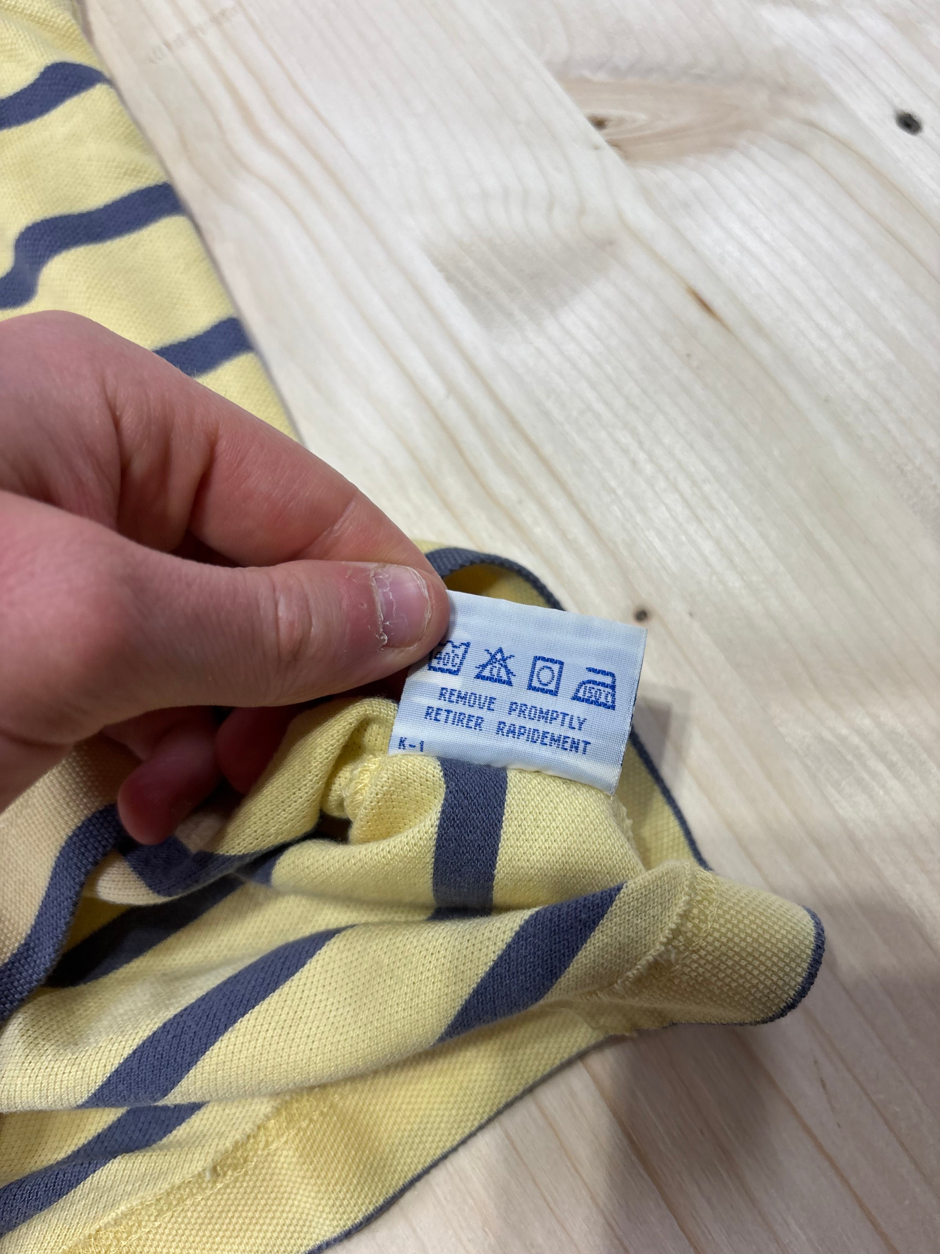 Polo Ralph Lauren Uomo Gialla a Righe Blu con Logo Ricamato