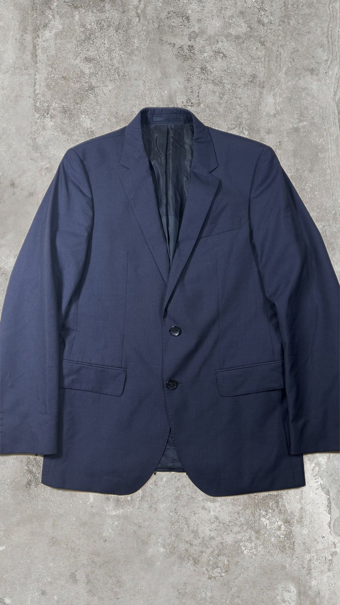 Hugo Boss Navy Wool Silk Tailored Blazer