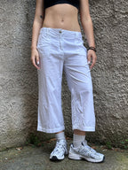 Pantalone Capri Donna Bianco Vintage
