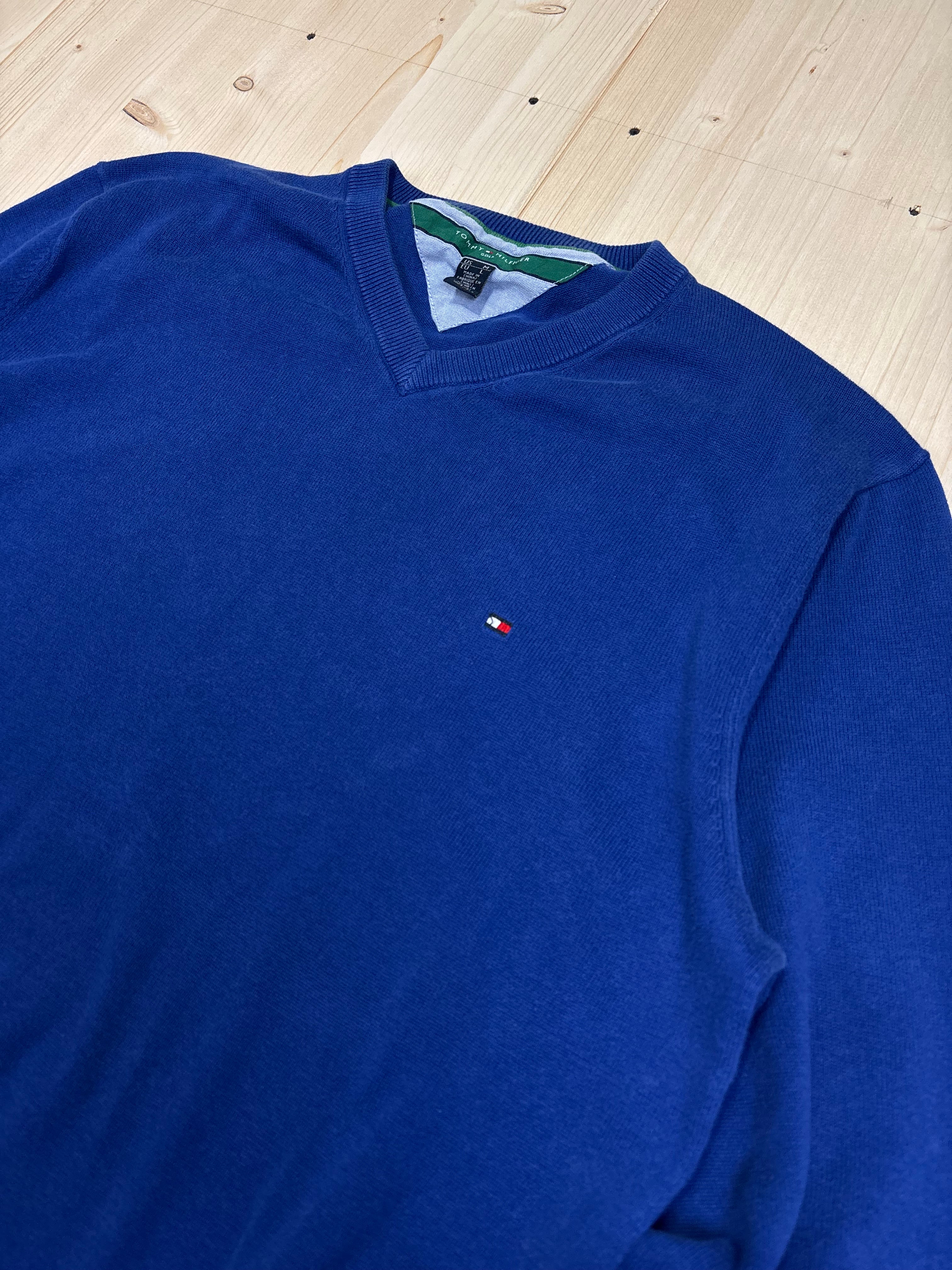Vintage Tommy Hilfiger V-Neck Sweater – Royal Blue