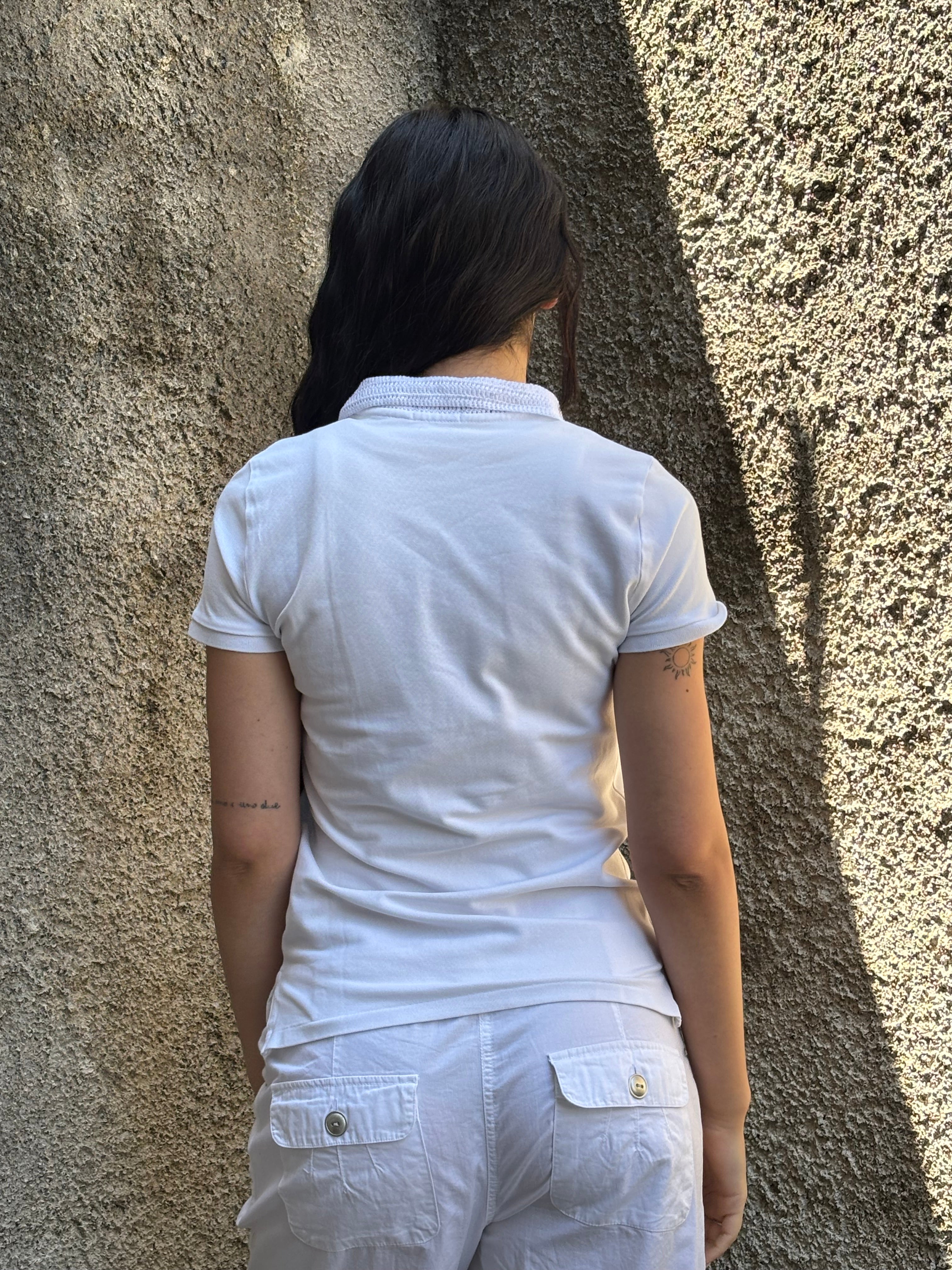 Polo Classica Ralph Lauren Bianca - Edizione Speciale Colletto Crochet / Uncinetto