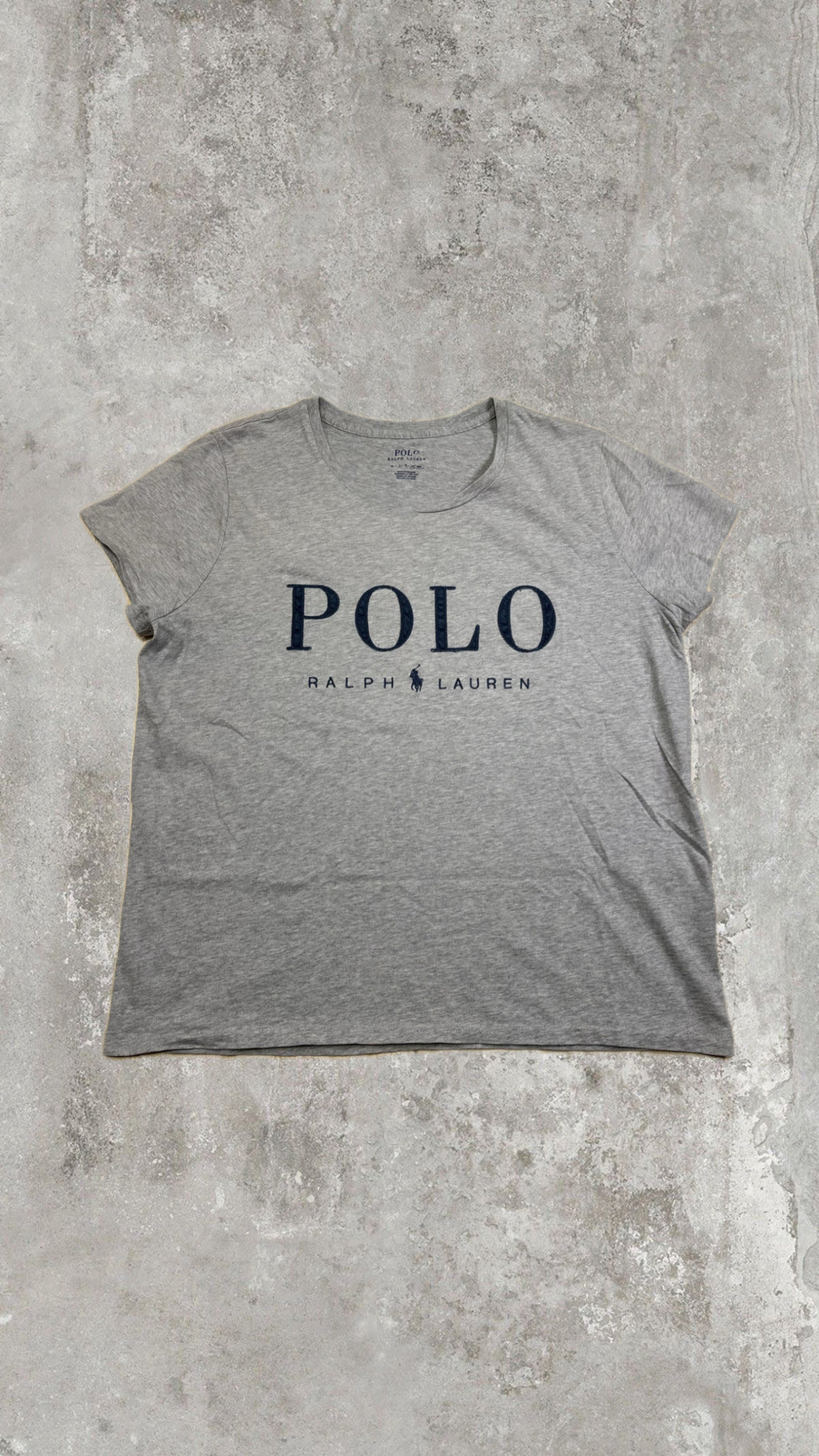T-Shirt Polo Ralph Lauren Grigia con Logo Frontale - Maglietta Casual Donna