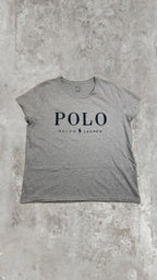 T-Shirt Polo Ralph Lauren Grigia con Logo Frontale - Maglietta Casual Donna
