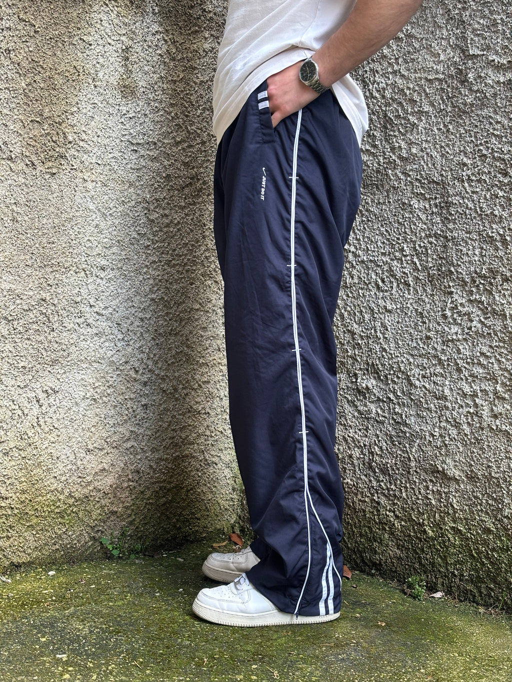 Nike Vintage Track Pants Blu Navy Loose Fit