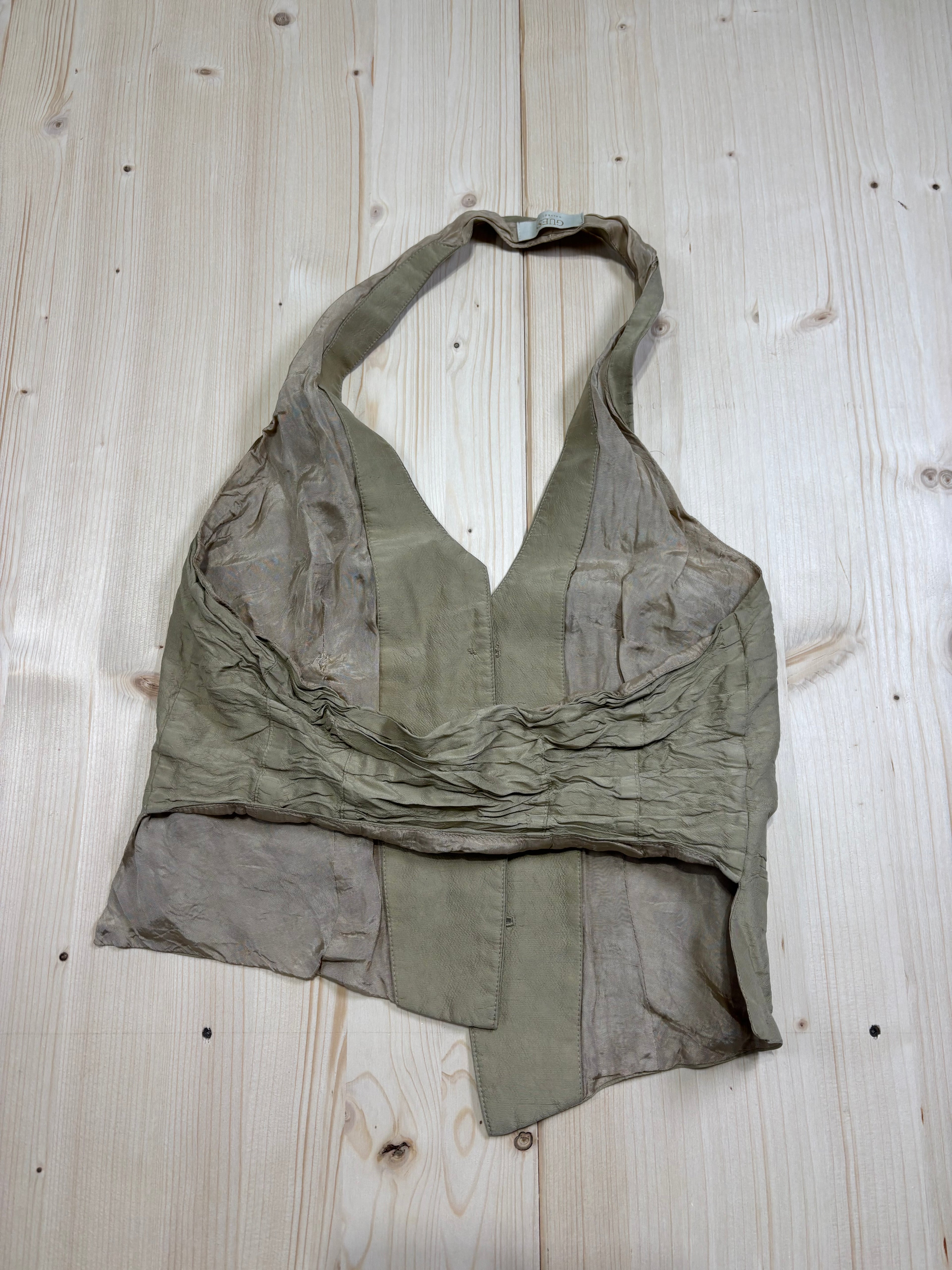 Top Donna Guess Vintage in Seta Beige Made in Italy