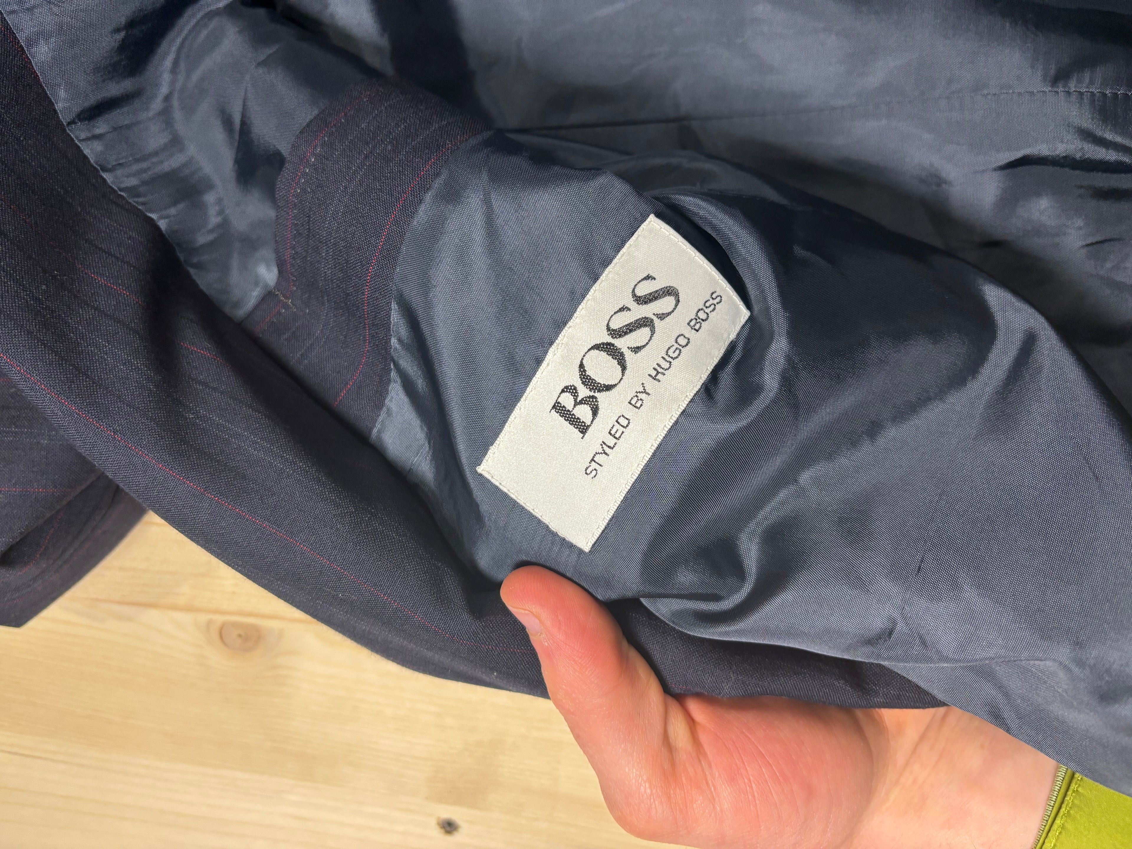 BOSS by Hugo Boss Navy Pinstripe Pure New Wool Blazer