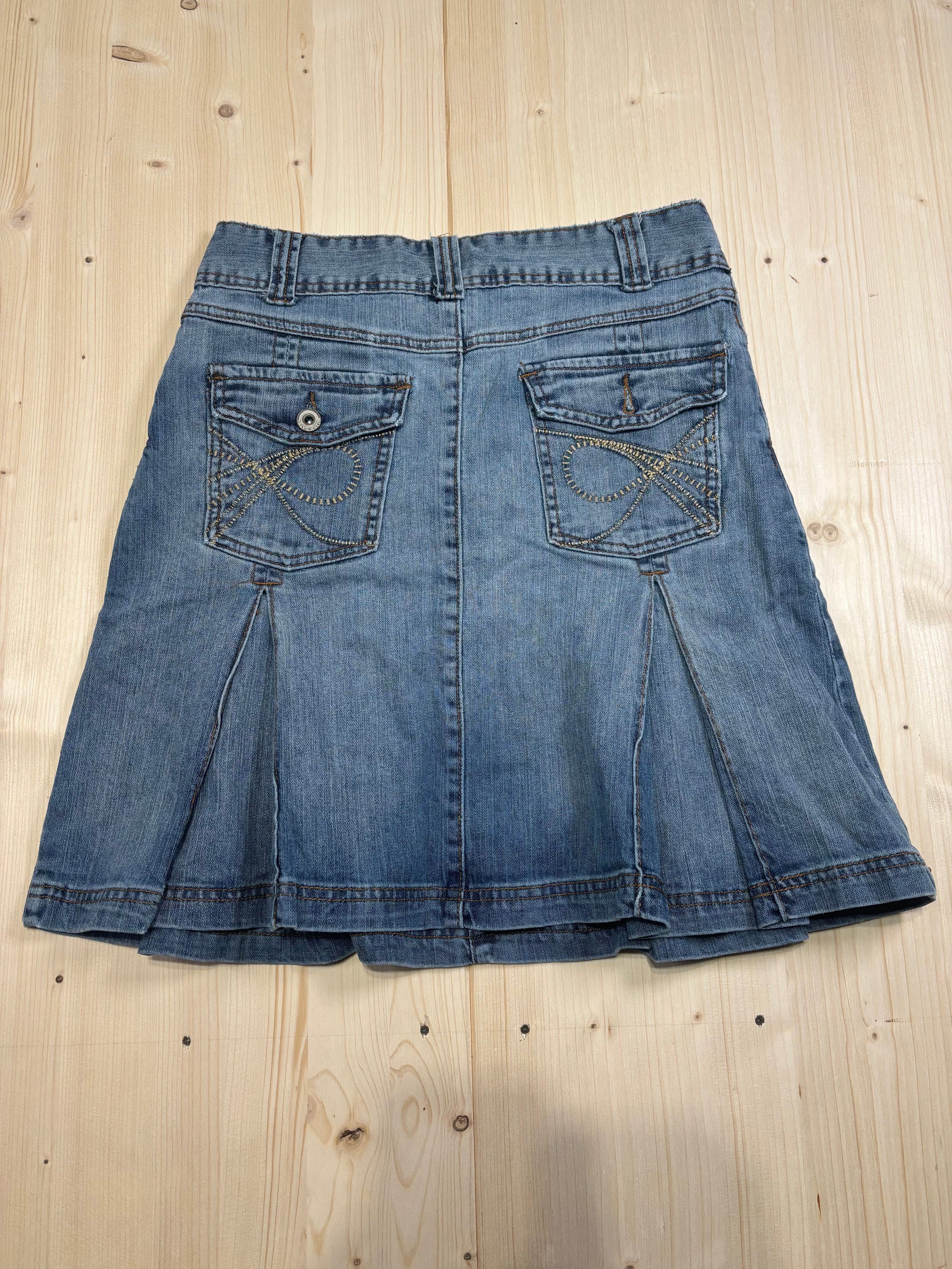 Gonna Vintage in Denim con Piega Laterale Y2K