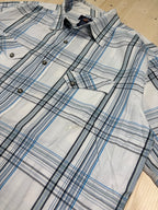Dickies White Blue Plaid Short Sleeve Shirt