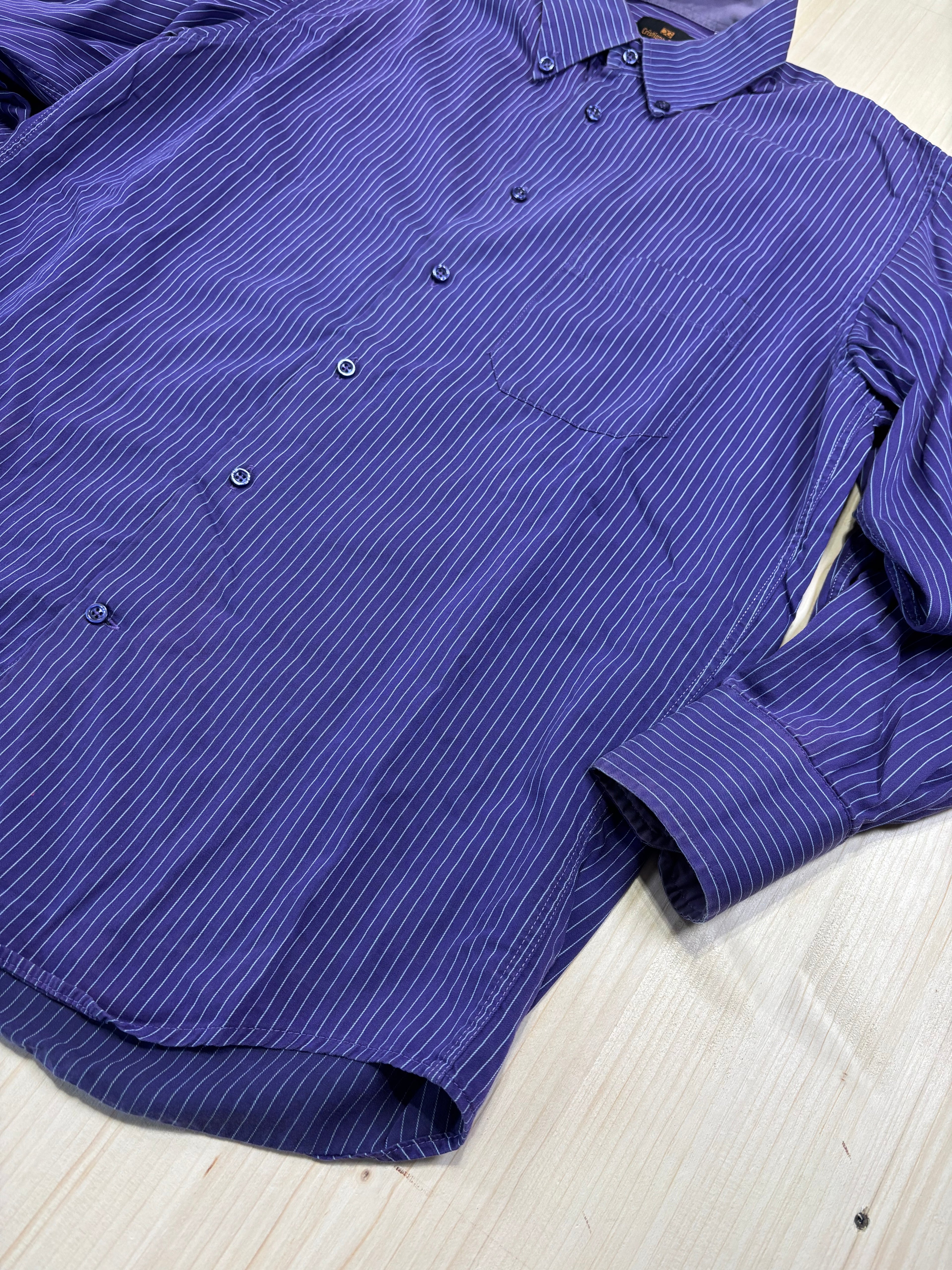 Cristiano Gironi Striped Button-Down Shirt Purple