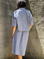 Completo Coordinato a Righe Blu e Bianco Donna Mango