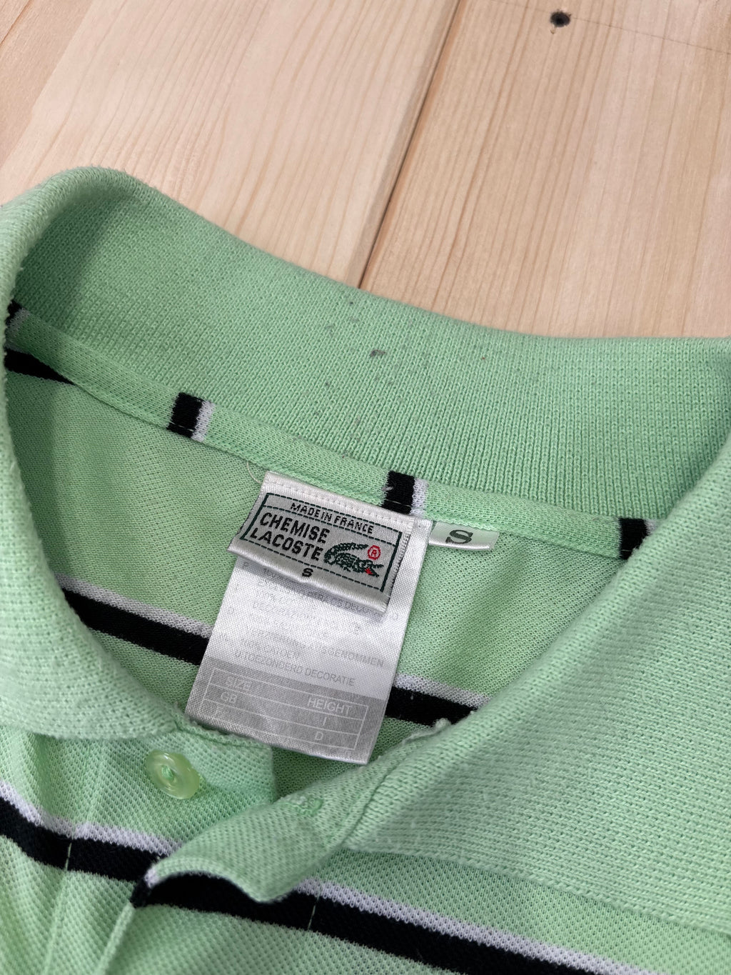 Polo Lacoste Vintage Verde Menta a Righe Uomo