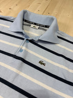 Polo Lacoste Uomo Azzurro Chiaro a Righe Orizzontali con Logo