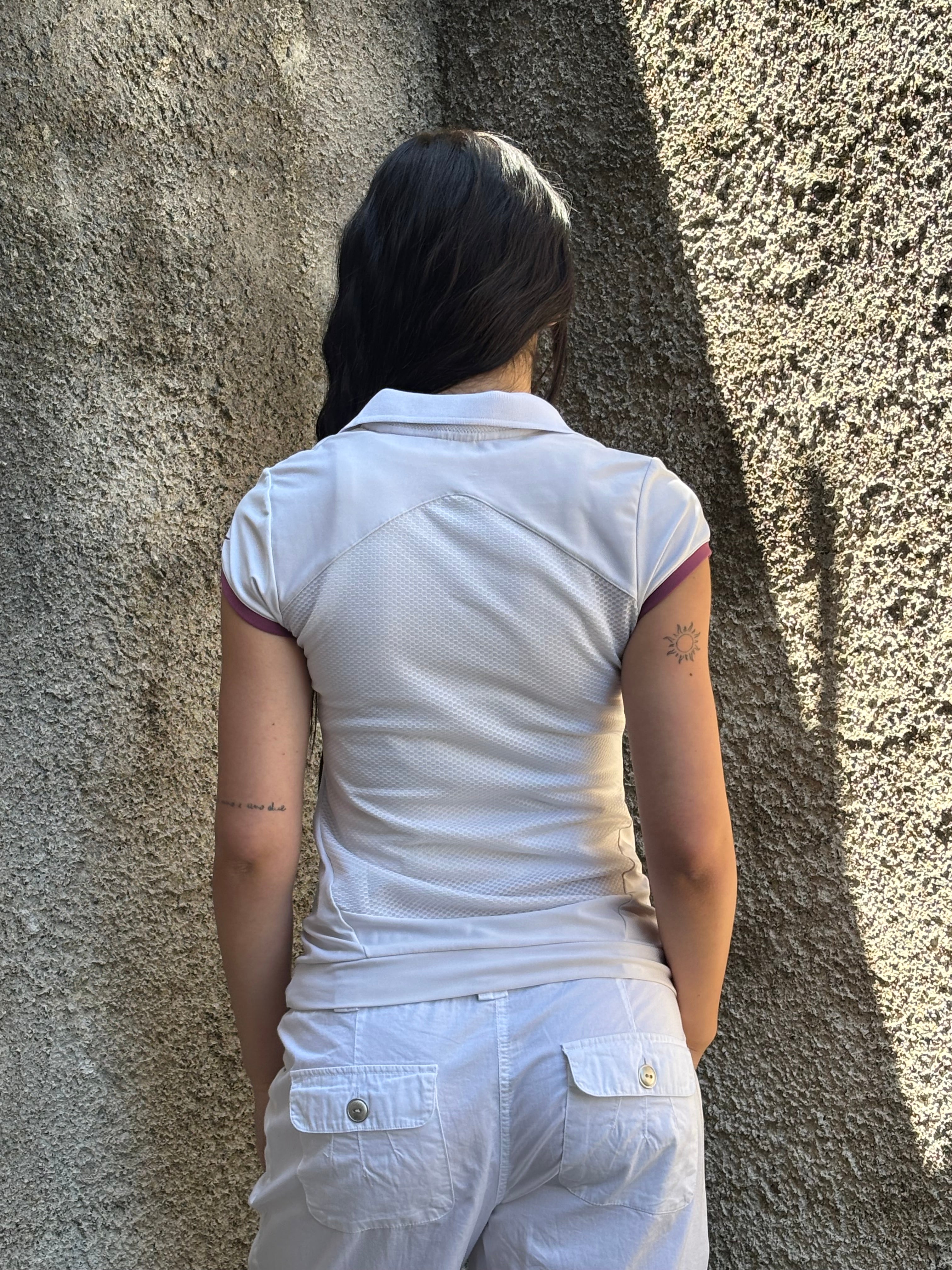 Polo Sportiva Nike Court Vintage Bianca - Maglietta Tennis Slim Fit Donna